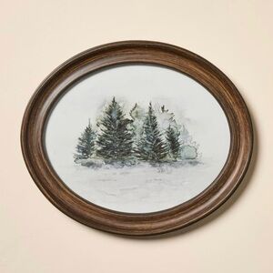 10x12 Oval Framed Watercolor Trees Wall Art - Hearth & Hand Magnolia Christmas